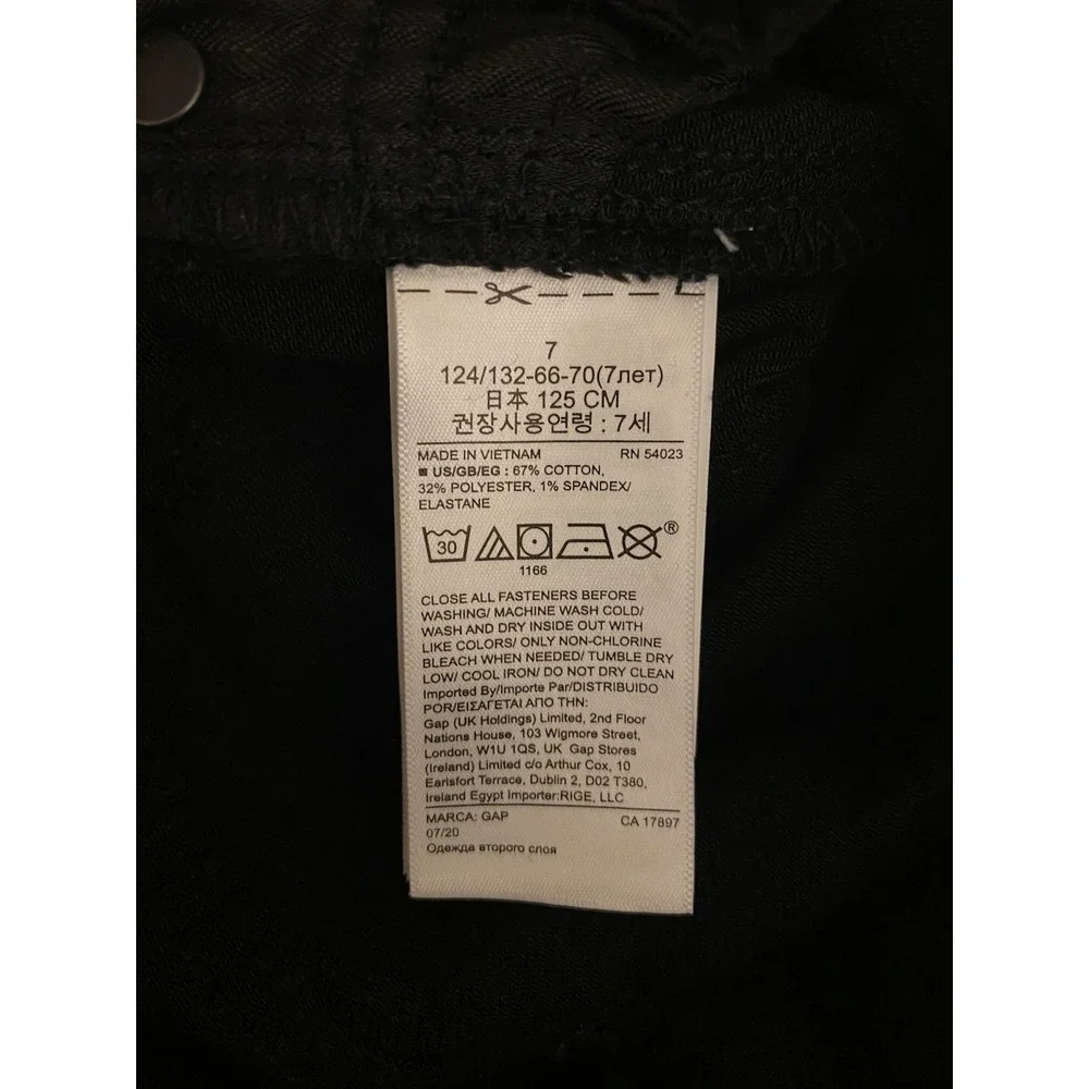 Girl's GAP Denim Kids Youth Super Skinny Black Jeans Size 7